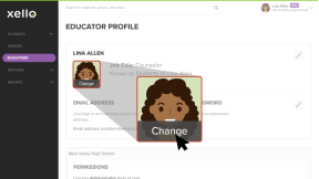 Educator profile page open with avatar picture highlighted